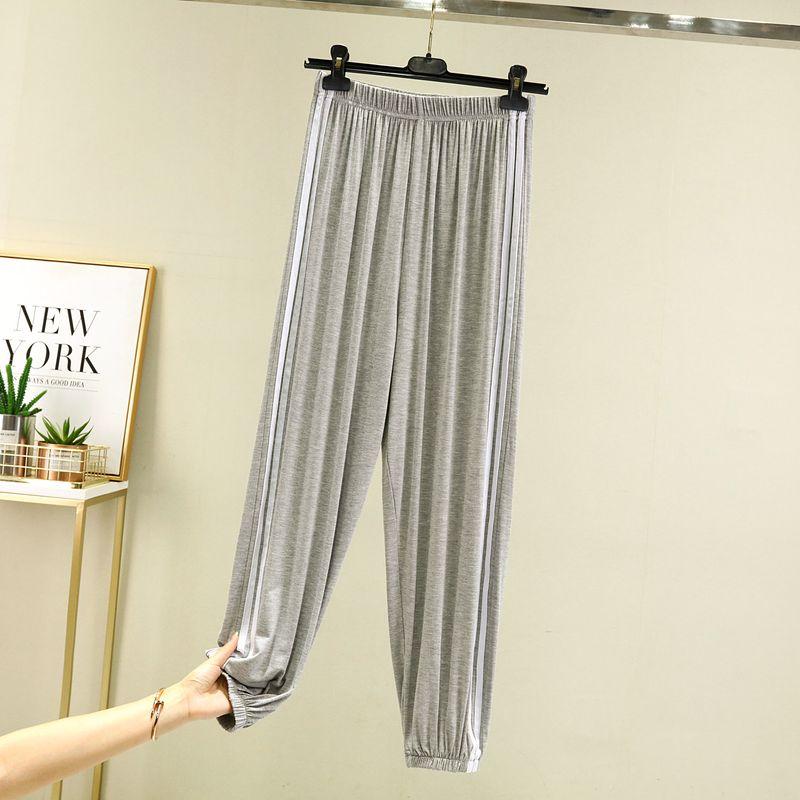 

Модальные спортивные брюки женские летние тонкие с высокой посадкой повседневные брюки против комаров черные свободные стройнящие и подходящие ко всему брюки джоггеры штаны для йоги Light gray L (Recommendation 50.00 kg-60.00 kg