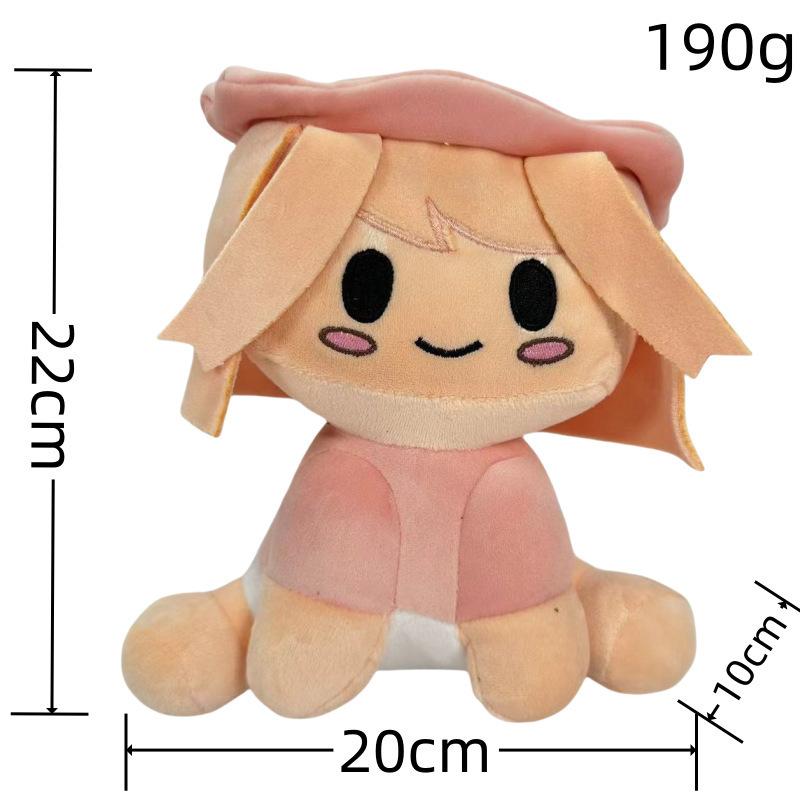 Cute Cartoon Girl Plush Doll With Black Hat And Yellow Decor Kids Gift Home Room Ornament