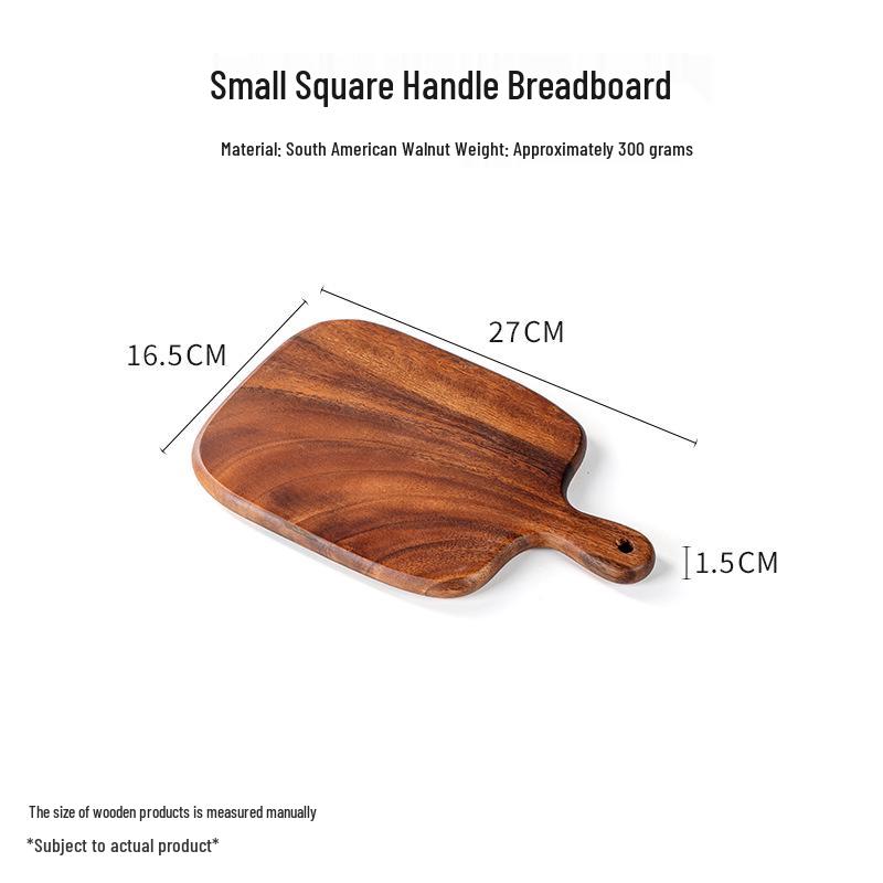 Обеденная тарелка и доска для сыра из орехового дерева с ручкой: Разделочная доска из массива дерева для стейков и хлеба