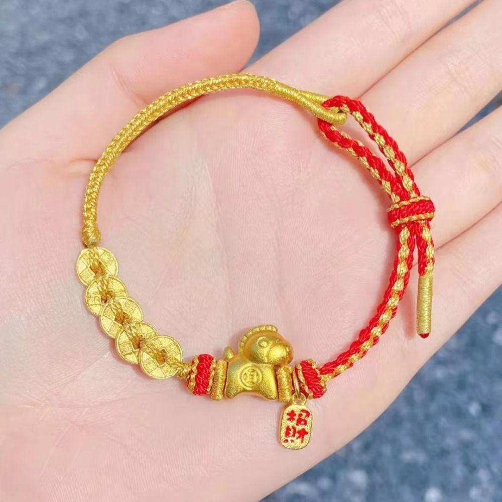 Hand-woven Zodiac Horse Bracelet Year of The Horse Red Handrope  Fortune Accessory