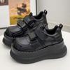 Fashion Retro Thick Soled Women's Shoes 2025 Spring Autumn Solid Color Big Head Casual Platform Increased 7cm High Heels Women Sneakers