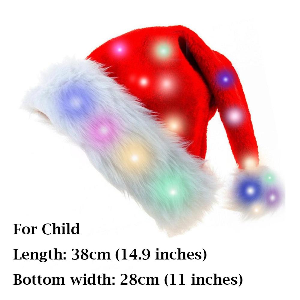 Christmas Party Hat Battery-Powered Plush Christmas Hat Light Up Santa Hat Festive For 2026 Christmas Party Holiday Celebration