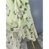 Export Summer New Suspender Exquisite Print Ruffles V Neck Holiday Lady Beautiful Fashion Special Dress