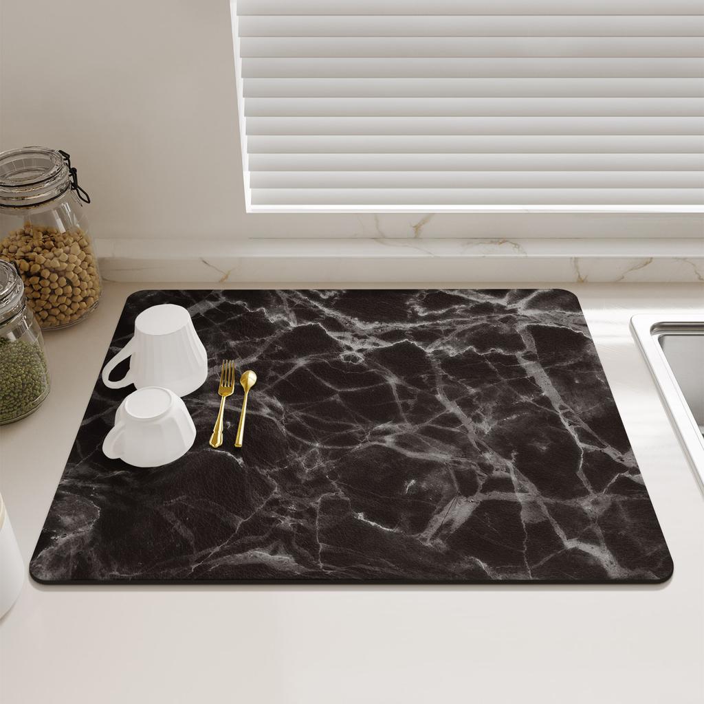 Kitchen Mat Absorbent Coffee Mat Dish Drying Mats Quick Dry Drain Pad Tableware Non-slip Draining Placemat Kitchen Faucet Rug