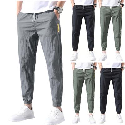 Pantalons d'été à séchage rapide pour hommes, pantalons slim, pantalons de survêtement amples, pantalons corset neuf pièces