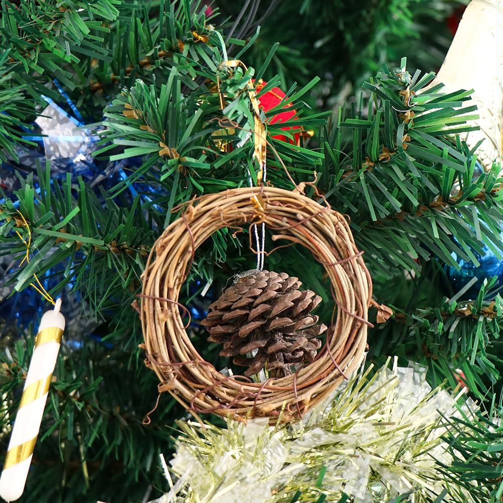 8-30CM Hot Christmas Artificial Wreath Wicker Vine Ring Round/Heart Shape Festival DIY Craft Rattan Garland Xmas Party Decor