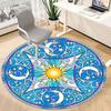 1pc Sun Moon Stars Mandala Chair Carpet for Office Non-Slip,  Machine Washable Rug for Office - Polyester, Machine Made yy251029122