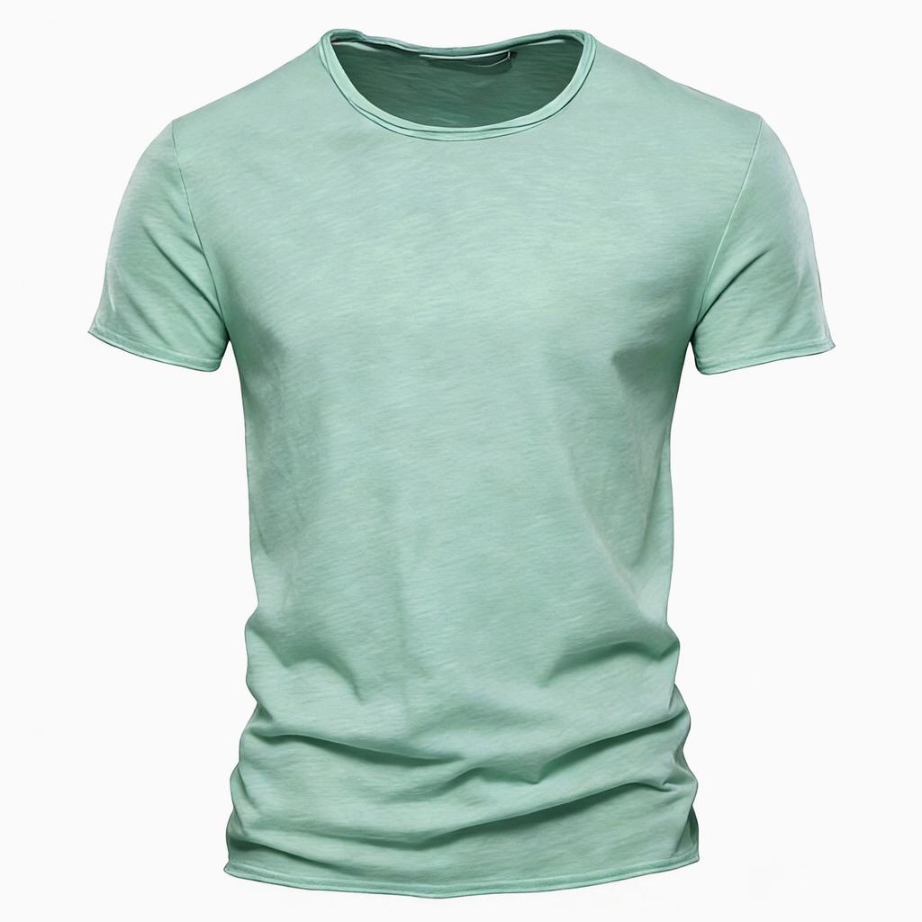 Summer Men's Solid Color O-Neck Short Sleeve T-shirt Men Clothing