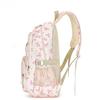 Set de Mochila de Nylon de 3 Piezas Linda Mochila Escolar con Estampado de Lazo para Niñas Mochila Grande con Bolso de Hombro Estuche para Lápices