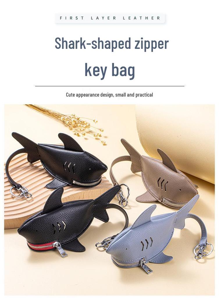 Creative Leather Shark Key Case & Pendant