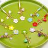 Short Style Mobile Phone Case Keychain Sakura Flower Phone Lanyard Mobile Phone Lanyard  Car Key