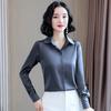 Women's Long-Sleeve Silky Satin Acetate Shirt - Early Autumn Trendy Design