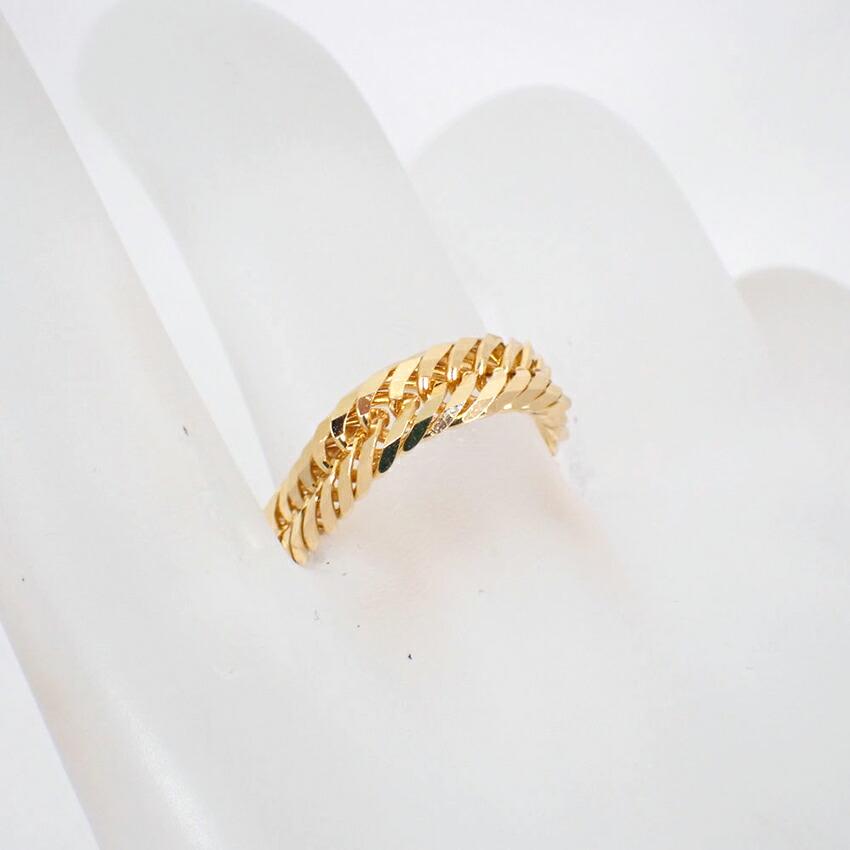 [Pre-owned] 18K Yellow Gold Kihei Ring, 3.27g, 12-sided Triple Ring, Size 18, Men's, Size 18.5, J91-8