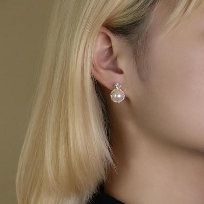 2021 Women's European & American Style Pearl Earrings, 925 Silver, Freshwater Pearl.