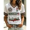 2026 nieuw voetbalshirt, zwart, met traditionele geometrische patronen en een casual T-shirt met V-hals