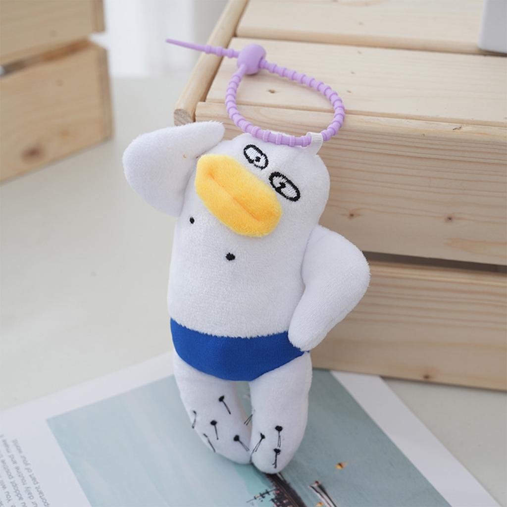 Funny Sausage Mouth Doll Keychain Cuteness Animal Plush Key Rings Decorative Key Accessory for Car Bag Decorating