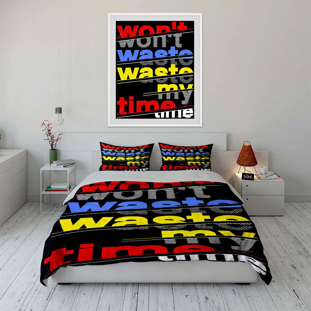Bold Colorful Text Design. Bedding Sets Duvet Cover Sets Duvet Covers Pillowcases(1 * Duvet Cover 2 * Pillowcases Without Duvet Insert)