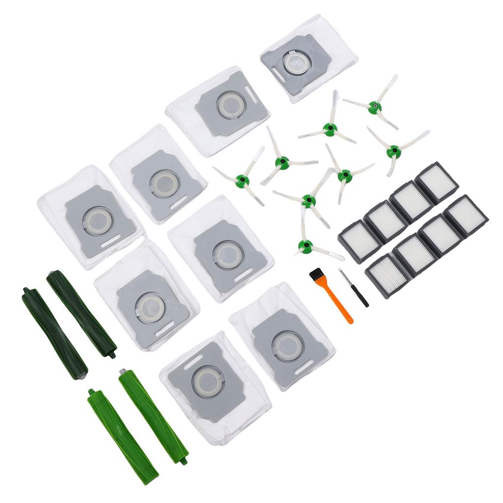 30Pcs Set Vacuum Cleaner Replacement Parts Accessories Fit for I3 Series 2 Pairs Roller Brush 8 Filters 8 Side Brushes 8 Bags