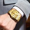Seiko Men's Quartz Business Watch Calendar Round Face 42mm Stainless Steel Gold Gold