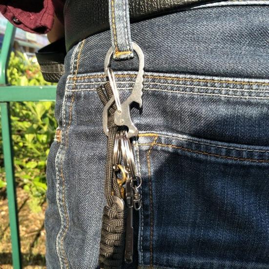 Multifunctional Durable Keyring Key Holder Keychain Bottle Opener Outdoor Tool