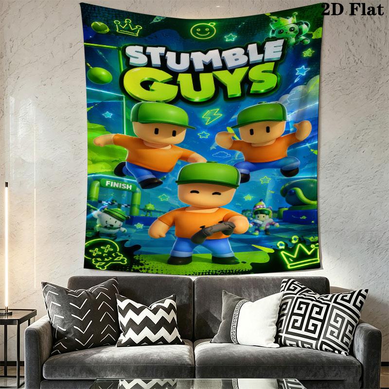 Stumble Guys Chaos Wall Hanging Printed Fabric Blanket Decorative Tapestries for Bedroom Living Room Home Decor
