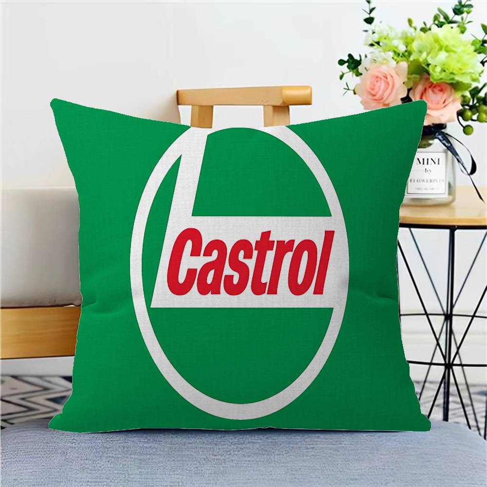 British Petroleum Company C-Castrol Cushion Cover Car Throw Pillow Case For Sofa Car Christmas Gift 40x40cm 45x45cm