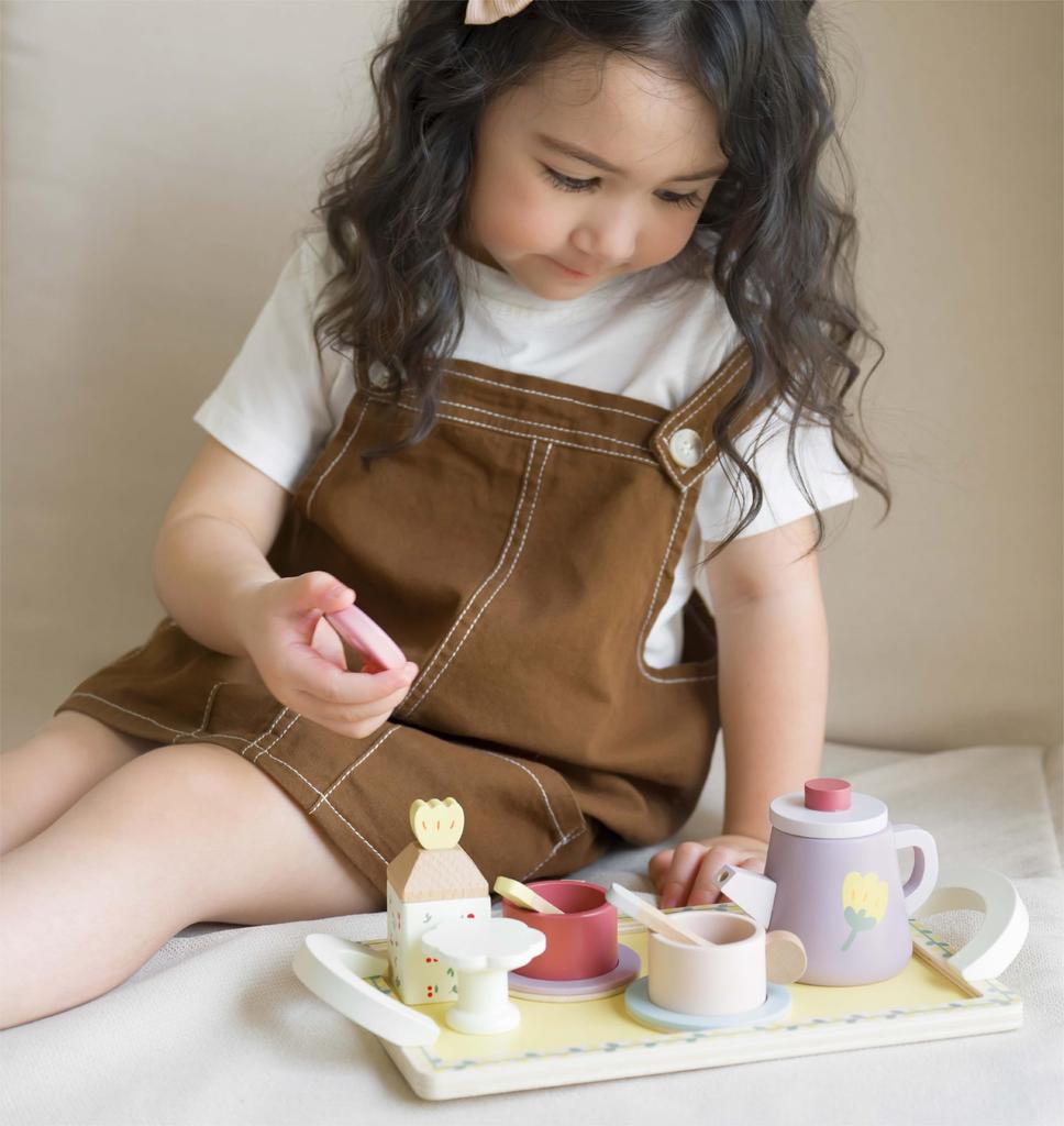 Juego de té de la tarde clásico World Grace, juego de té de madera