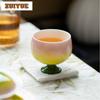2pc/lot Gradient Color Round Mouthed High Foot Teacup Zen Tea Bowl Cute Cup Tea-tasting Meditation Cup Jianzhan Master Cups 85ml