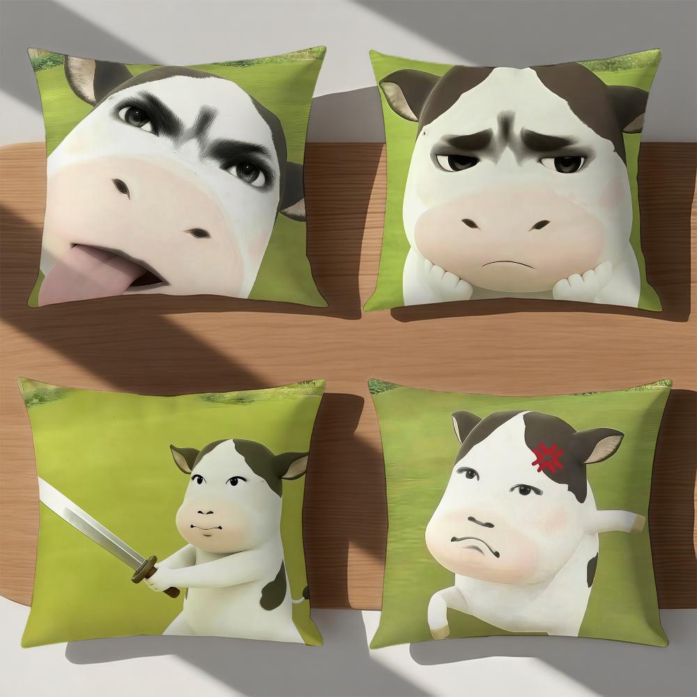 abstract funny meme Grassland Cow funny Comfortable soft hogar pillowcase for Sofa Living Room Bed Home Decor Protective Covers