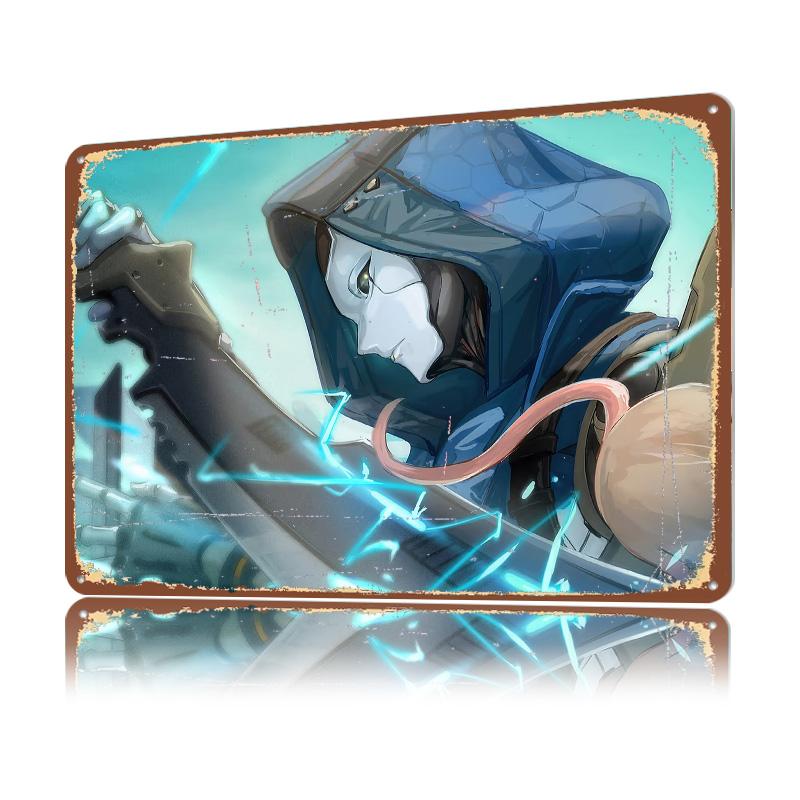 Ash Apex Legends Art D Texture Metal Poster Customized Wall Art Tin Sign Gift for Mancave Living Room Decorations Desk Decor
