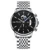 Mode Business Dreiaugen-Chronograph Leder Leuchtendes Uhrwerk Stahlarmband Personalisierte Uhr Herren Wasserdichte Quarz Uhr