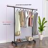 Mobile Floor-Standing Clothes Rack with Wheels: Light Luxury Drying and Hanger Unit for Bedroom