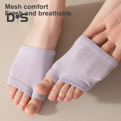Halbsocken für Damen mit offener Spitze, Baumwolle, Halbfuß-Zehentopper-Liner-Socken, nahtlos, flache Bootssocken, elastische Vorfußmassagesocken zur Schmerzlinderung