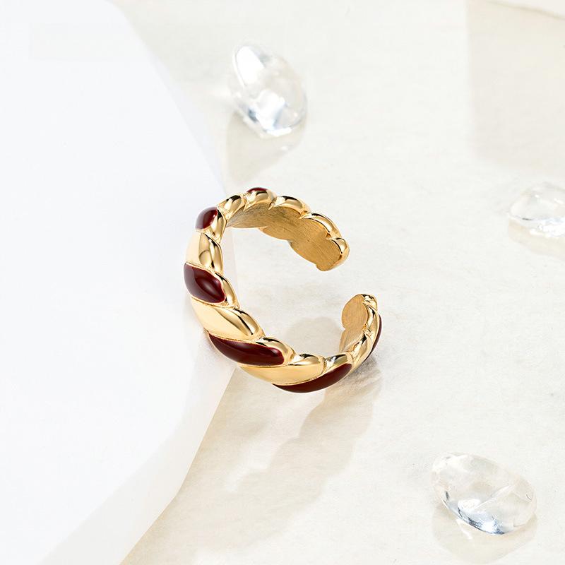 

Анкара Красный Эмалевый Открытый Перстень Женский Нишевый Дизайн Высокий Сенс Перстень Титановая Сталь 9