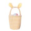 Easter Decorations, Cute Bunny Ear Plaid Baskets, Easter Eggs, Gift Storage Tote Bags
