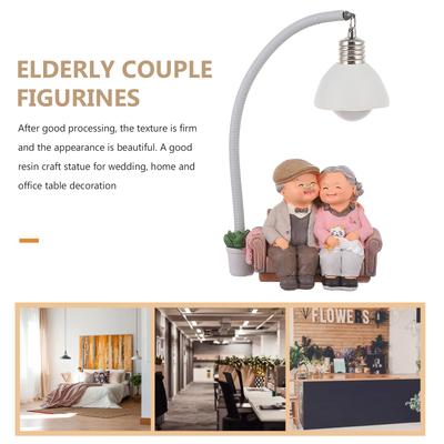 Old Man Granny Ornaments Wedding Gift for Friend Office Table Decoration Bedside Crafts Elderly Couple Desktop Resin