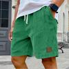 Pantaloncini Casual da Uomo - Vita Elastica Coulisse Velluto a Coste Ricamato Vintage Pantaloncini Casual alla Moda