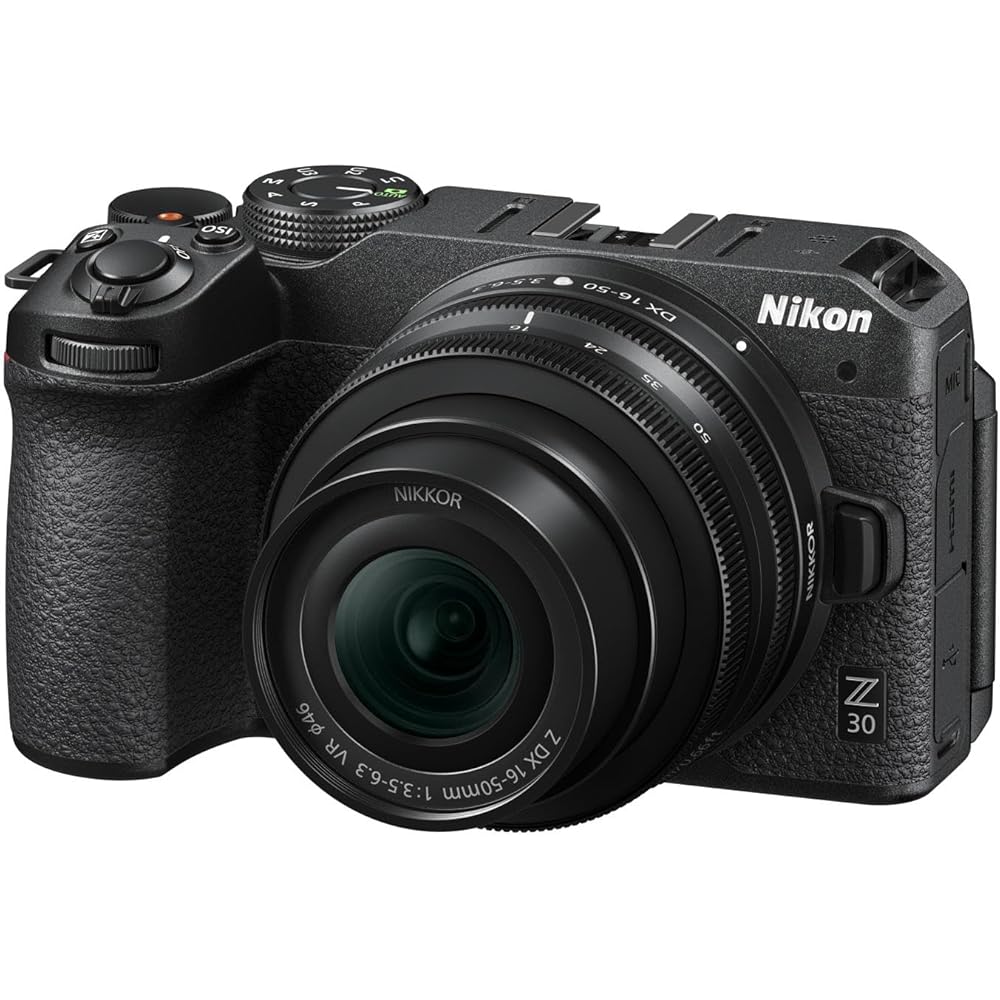 

Бездзеркальна камера Nikon Z30 з об єктивом 16-50 VR, Z-кріплення APS-C, для відео/влогінгу, стабілізація зображення, чорна