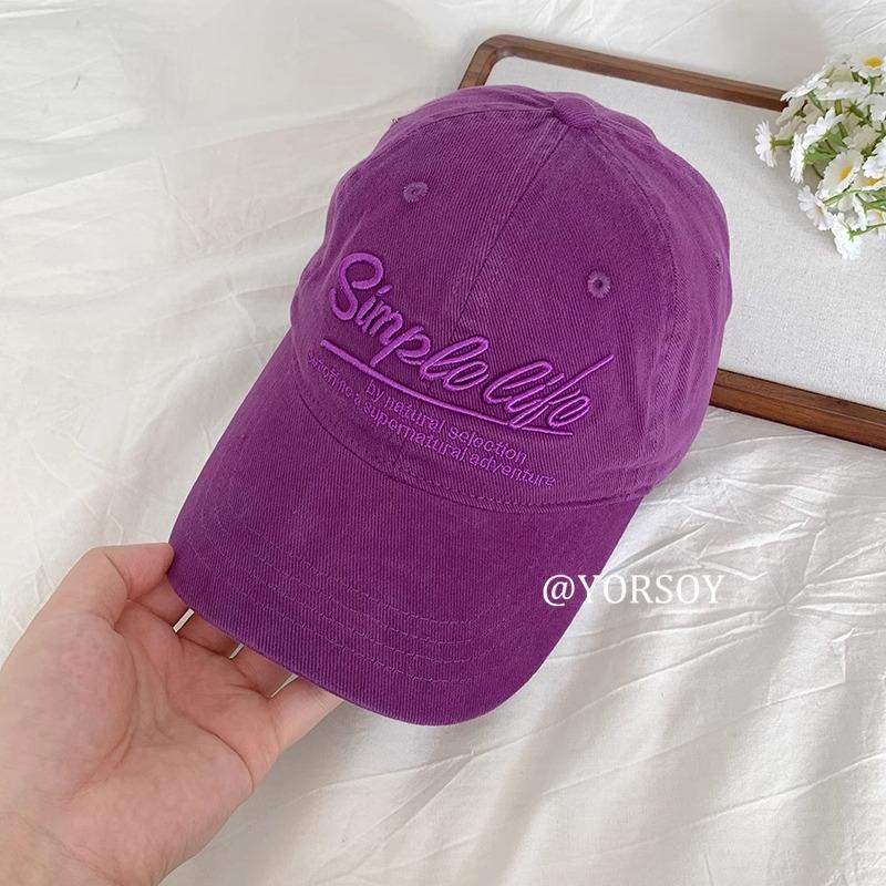

Korean-style high-end embroidered letter baseball cap for women, spring American retro fashion couple s large head circumference duckbill cap Adjustable