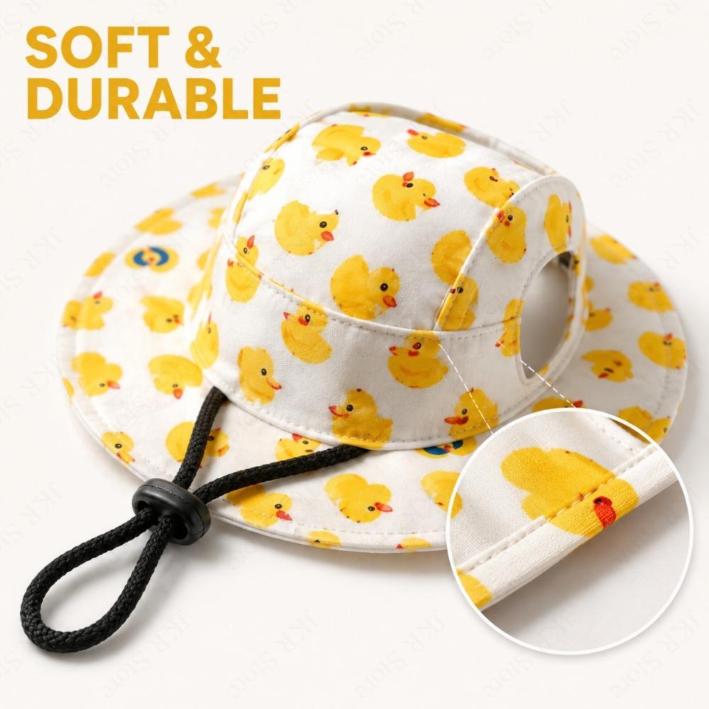 For Puppies and Small Breeds Adjustable Dog Hat Cute Print Cap, Pet Sun Protection Hat for Walking Outdoor Activities.