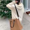 Casual Versatile Autumn and Winter New High-end Design Hooded Sweater Knitted Loose Sweater Loose Dress