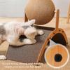 Cats Scratching Post Wear-Resistant Claw Sharpener Vertical Scratcher with Corrugated Base Interactive Kitten Toy for Multi-cat