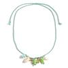 Ceramic Shell Fish Pendant Necklace for Women Irregular Gravel Braided Rope Adjustable Necklace Ocean Theme Boho Beach Jewelry