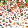 2025 New Christmas Cartoon Nail Art Accessories Cute 3D Santa Hat Snowman Resin DIY Nail Decorations