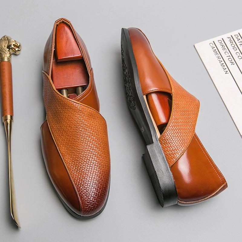 Summer Dress Shoes for Man Hollow Breathable Office Footwear Business High Quality Leather Men Shoes Fashion Designer Men Shoes