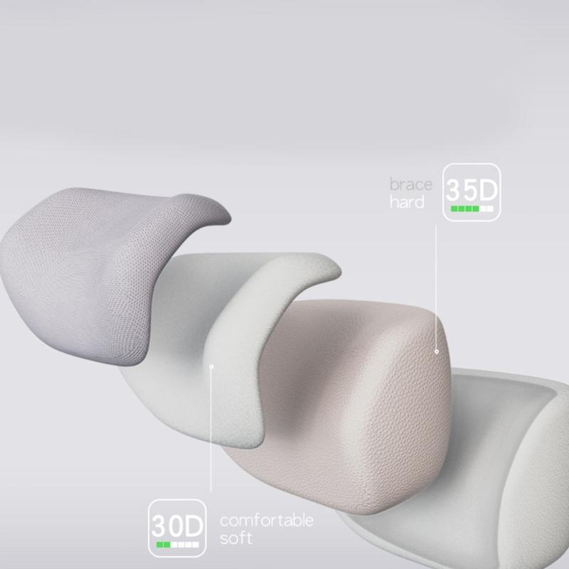 Ergonomic Neck Cushion For Office Chairs Removable Headrest Attachment With Memory Foam Cores Adjustable Height Angled