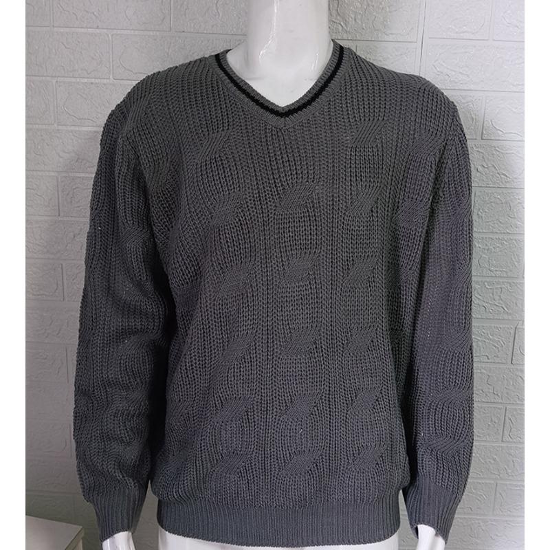 Men's Fashionable Slim-fit Long-sleeved Knit Top with V-neck