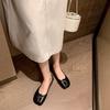 Sheepskin Version~ High-end Silver Leather Split-toed Shoes Women's One-pedal Flat Loafers Pig's Trotters Mary Jane Single Shoes
