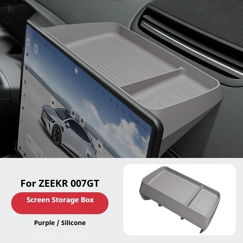 For Zeekr 007GT 2024 2025 Dashboard Storage Box Behind Screen Silicone Organizer Custom Fit Car Interior Accessories