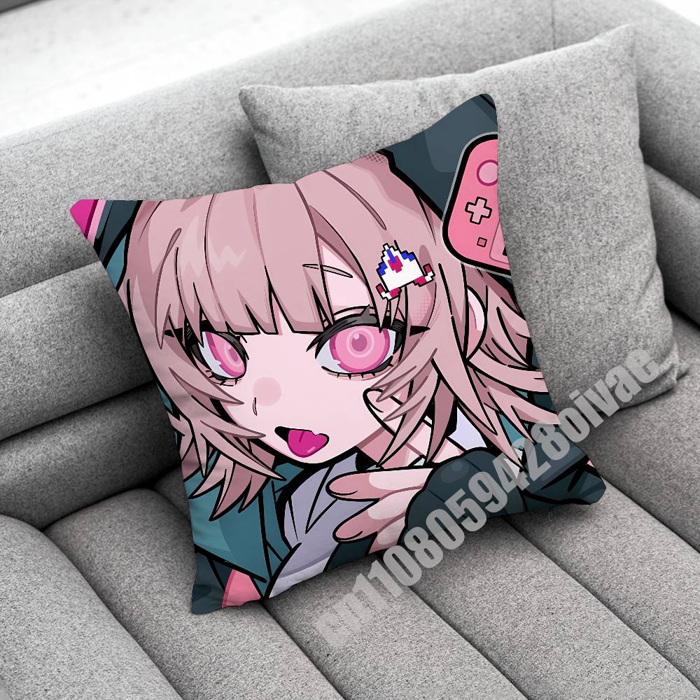 D-Danganronpa Chiaki Nanami Junko Enoshima Throw Pillow Case For Decoration 35X35Cm 45Cm Square Home Pillowcase Case